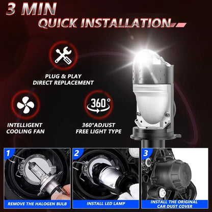 H4 LED Projector Headlight Bulb